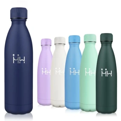 Imagen de Motswedi Botella Agua Acero Inoxidable, 1L Sin BPA, Termica, Mantener 12H Caliente/24 Frío, Cantimplora, Prueba de Fugas, para Deporte, Oficina, Yoga, Ciclismo, Azul Oscuro