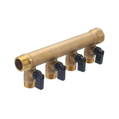 Imagen de Colector Macho Hembra 3/4 4 salidas con válvulas 1/2 QUICK PLOMBERIE