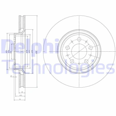 Imagen de DELPHI BG4071 Disco de freno 320 28 5 ventilado aceitado altamente carbonizado sin cojinete rueda, anillo sensor ABS VOLVO: S60 I