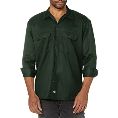 Imagen de Dickies Camisa con Manga Larga para Hombre, Color Verde Oscuro, Talla M