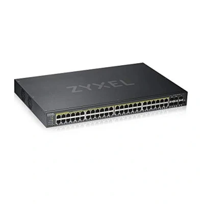 Imagen de Zyxel Nebula Switch PoE+ inteligente de 48 puertos Ethernet Gigabit con 375 vatios, 4 combo y 2 SFP modo Cloud híbrido, Garantía Por Vida [GS1920 48HPv2]