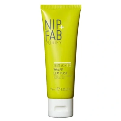 Imagen de Nip+Fab Teen Skin Fix Wasabi Clay Mask, 75 ml, Purifies Congested Pores with Kaolin and BHA Salicylic Acid, Healing Moisturizing Formula
