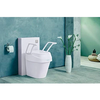 Imagen de Dietz 429112 SmartFix Asiento elevador para inodoro con reposabrazos, altura regulable en 3 alturas, color blanco