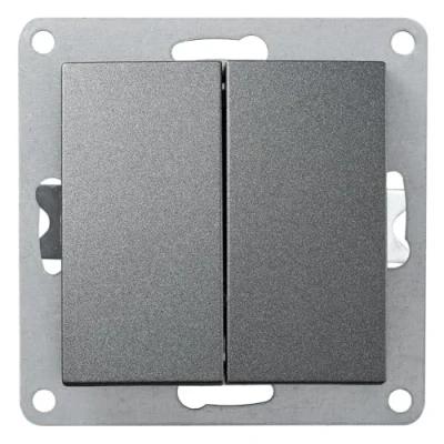 Imagen de MC POWER Interruptor de serie Flair 2 enchufes, 250 V /10 A, UP, antracita, mate