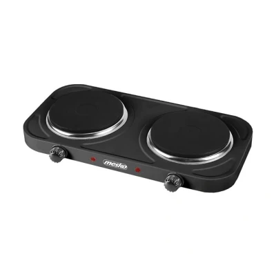 Imagen de Mesko MS 6509 Hornillo Eléctrico Doble, Regulador de Temperatura, Compacto, 154 mm, 2000W, Negro