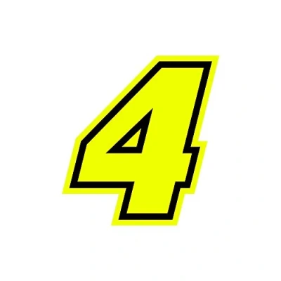 Imagen de 4R Quattroerre.it 13384 Número Racing 4 Moto GP, Amarillo Neón, 10 x cm