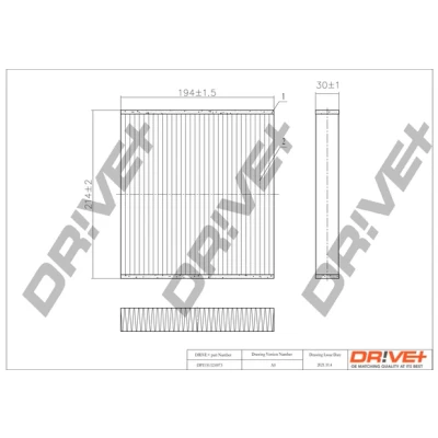 Imagen de Dr!ve+ DP1110.12.0073 Filtro de habitáculo partículas 193 213 30 TOYOTA: Auris Hatchback, Land Cruiser Prado 120, Yaris III Hatchback