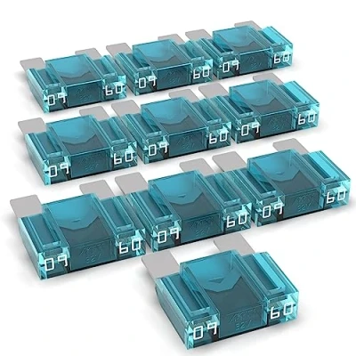 Imagen de AUPROTEC Maxi Fusibles 20A 80A Fusible de Cuchilla selección: 60A Ampere BLU, 10 Piezas