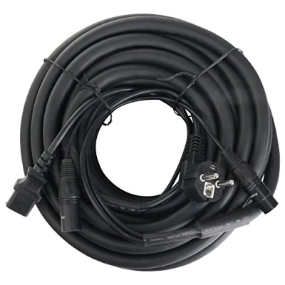 Imagen de Pronomic Stage EUIECX 15 cable híbrido, enchufe toma tierra sobre IEC (hembra), XLR/XLR 15m