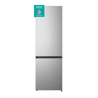 Imagen de Hisense RB343D4CDE Frigorífico Combi Cíclico, 269L, Class E, Ancho 55cm x Alto 180cm, Puerta Reversible, Apertura de Puertas 90º, Iluminación Led, Cajón Frutas y Verduras, Gran Capacidad, Inox