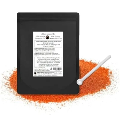 Imagen de 100% Artemia/Brine Shrimps huevos descapsulados / 200 ml incluye cuchara dosificadora gratuita (comida directa: quistes sin cáscara)