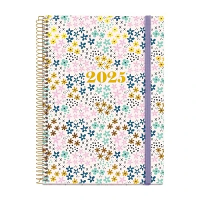 Imagen de Miquelrius Agenda 2025, anual 155x213 mm, semana vista, Cubierta cartón forrado plastificado, Espiral, Cierre goma elástica, Papel 80 g/m², Catalán, Inglés y Portugués, Spring