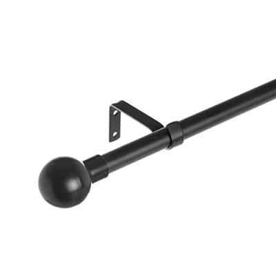Imagen de LOLAhome Set de Barra Cortina Extensible 122 a 211 cm, 2 escuadras y terminales Blanco Metal