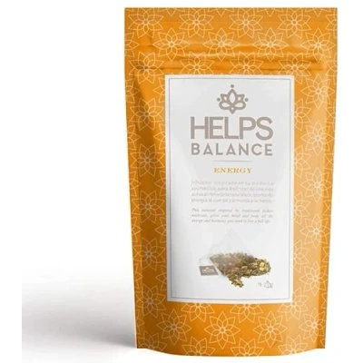 Imagen de HELPS INFUSIONES Infusión Ayurvédica Frutal Con Albahaca, Naranja, Piña, Manzana Y Zanahoria. Energizante. Bolsa de 12 Pirámides.
