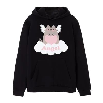 Imagen de Pusheen Sudadera con Capucha para Mujer Estampado de Gato Angel Playful en Negro Adorable Internet Lindo Regalo Ropa mercancía