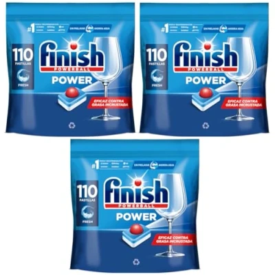 Imagen de Finish Powerball Power All in 1 pastillas para el lavavajillas todo en 3 Packs ahorro de 110 330 Cápsulas