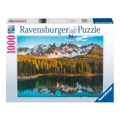 Imagen de Ravensburger Puzzle Lago Carezza, 1000 Piezas, Puzzles para Adultos, Piezas Pegamento Enmarcar, Rompecabezas Foto, Paisaje 70x50cm