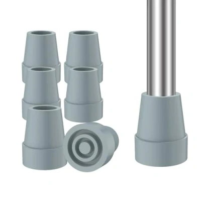 Imagen de supregear Puntas de Bastón (Paquete 6), 19 mm Sustitución para Caminar Muletas Alta Intensidad Caucho y Carbono Negro Mezcla Antideslizante Estable Almohadilla los Pies