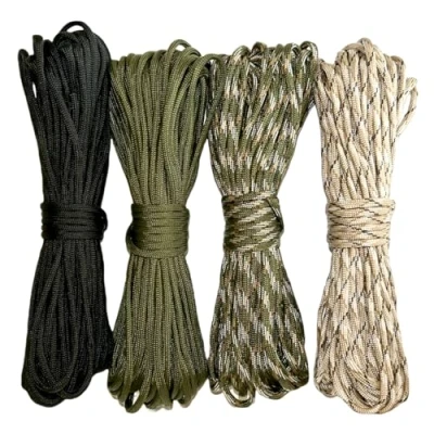 Imagen de Meuxfef Paracord 4mm 550, 4 Piezas 16M Cuerda Escalada 7 Hilos Nylon para Pulseras Cordino con una Capacidad de Carga hasta 250 kg, Acampar al Aire Libre y la Supervivencia
