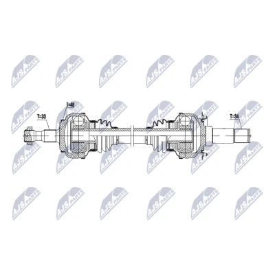 Imagen de NTY NPW ME 201 Árbol de Transmisión Eje trasero izquierda, trasero, derecha 804mm automática MERCEDES BENZ: Clase S Sedán