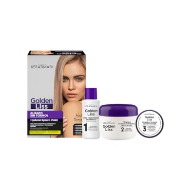 Imagen de PLACENTA LIFE KERATIMASK Kit Alisado Brasileño Vegano con Queratina y Ácido Hialurónico para Cabello Rubio Efecto 12 semanas Pack: Champú Tratamiento+Tratamiento Alisante+Acondicionador