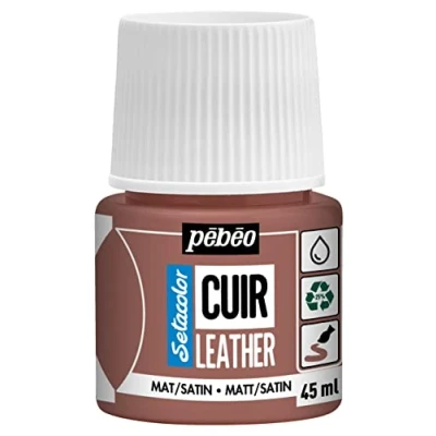 Imagen de PEBEO Setacolor cuero Pintura acrílica para y polipiel Personalización de bolsos, zapatos, zapatillas Resistente a arañazos, dobleces roces Acabado mate/satinado Terracota 45 ml