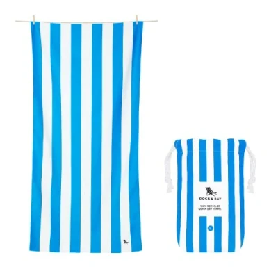 Imagen de Dock &amp; Bay Toalla de Playa Secado Rápido, Sin Arena Compacto, Ligero Materiales 100% Reciclados Incluye Funda Cabana Bondi Blue, Extra Large (200x90cm, 78x35)