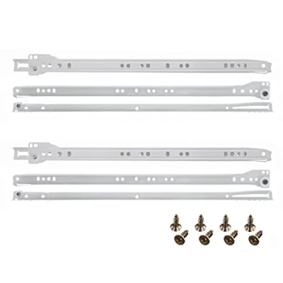 Imagen de HELPMATE Guía de desplazamiento 400 mm, 2 pares, juego 4 carriles para cajones, sistema cajones y incluye material fijación
