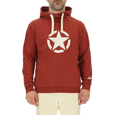 Imagen de JEEP O102717 R760 J Sudadera Capucha Hombre Estrella Estampado Grande J23S Red Ochre/Almond XXL
