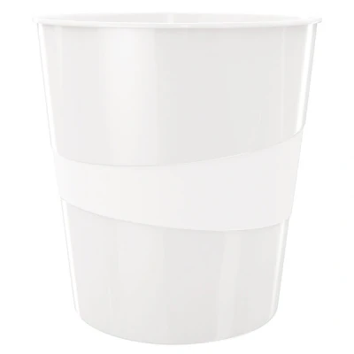 Imagen de Leitz Papelera de 15 Litros, Plástico, Gama WOW, Blanco Perla