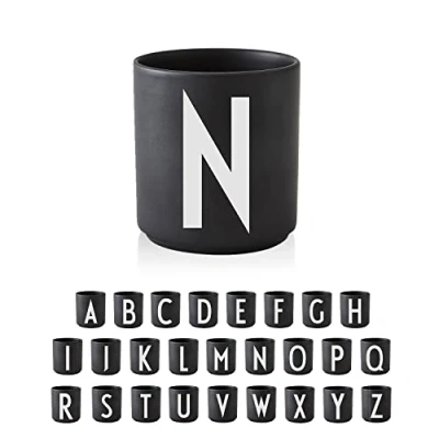 Imagen de design letters Tazas de Cafe (A Z) Ideal Regalos Originales para Mujer &amp; Hombre Regalar Desayuno Porcelana Taza Te con Inicial 250 Ml