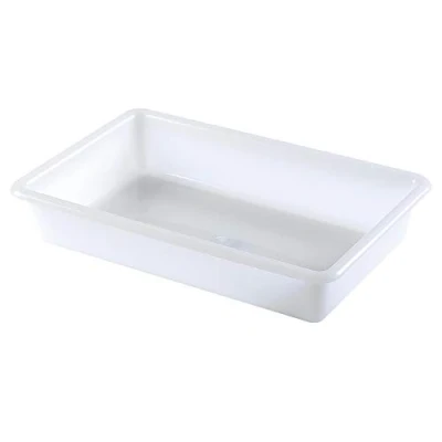 Imagen de COM FORT HOUSE Bandeja de Plástico Barreño Rectangular Almacenamiento Color Blanco Tamaño 5: 370x240x75 Pack 6 Unidades