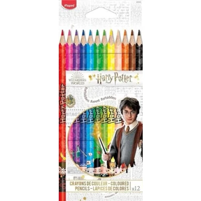Imagen de Maped Pinturas de Madera Colección Harry Potter 12 Colores Decoradas con Diseño Lúdico Minas Resistentes Agarre Ergonómico Fáciles Afilar