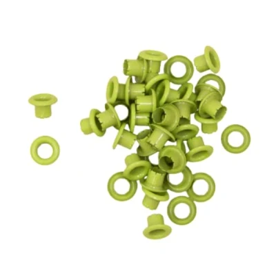 Imagen de Craftelier Pack de 40 Ojales Básicos Ideales para Tarjetería, Scrapbooking y Manualidades Válidos Diversos Materiales Tamaño Diámetro Interior 5 mm Exterior 8 Color Verde Manzana