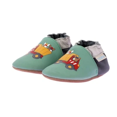 Imagen de Robeez Playing YARD Patucos para niños, Talla: 17/18, Vert Zapatos
