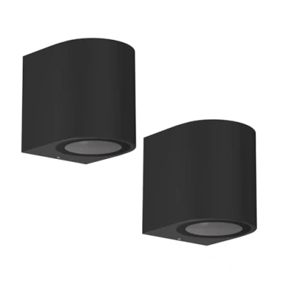 Imagen de ledscom.de 2 x aplique ALSE para exterior, IP54, downlight, negro mate, redondo, 1x GU10 máx. 35W