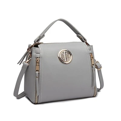 Imagen de Miss Lulu E1851 GY, Bolsos de Mano para Mujer, Grey, 9.8 x 4.3 8.7 Inches