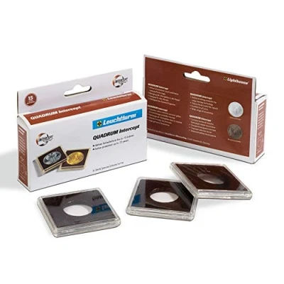 Imagen de Leuchtturm Cápsulas de Monedas Quadrum Intercept, Diámetro Interior 40 mm, Negro