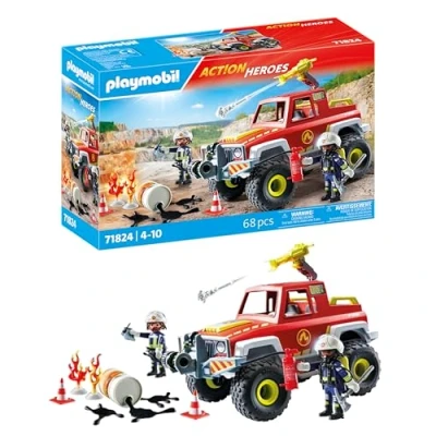 Imagen de PLAYMOBIL Action Heroes Camión de Bomberos Coche Juguete para niños y niñas a Partir 4 años 71824