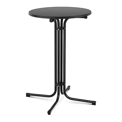 Imagen de Royal Catering Mesa De Bar para Gastronomía RC BIS70FB (Ø 70 cm, Altura: 110 Plegable, Acabado Robusto, Color Negro)