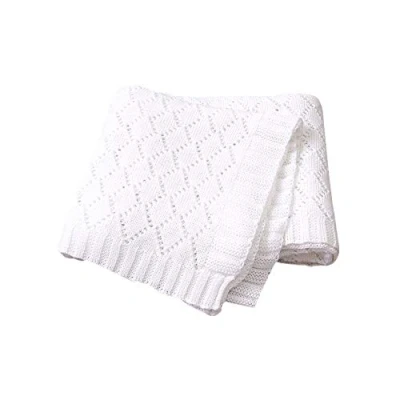 Imagen de Manta de Punto para Bebé Recién Nacido, Odot Suave y Cálida Crochet Cobija Toalla Cama Niños Swaddle Bebe Cuna, Cochecito Silla Paseo (80x100cm,Blanco)