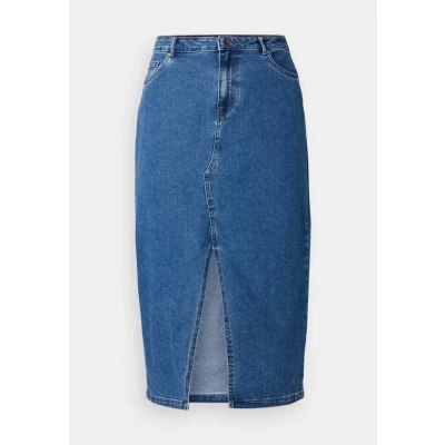Imagen de ONLY Carmakoma Carsiri Front SLIT Skirt Falda vaquera, Mujer, Talla: 44, Medium blue denim
