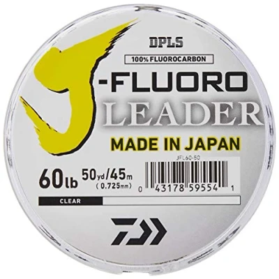 Imagen de Daiwa J Fluoro Líder Línea de Pesca, Unisex, Transparente, 60 lb/50 yds
