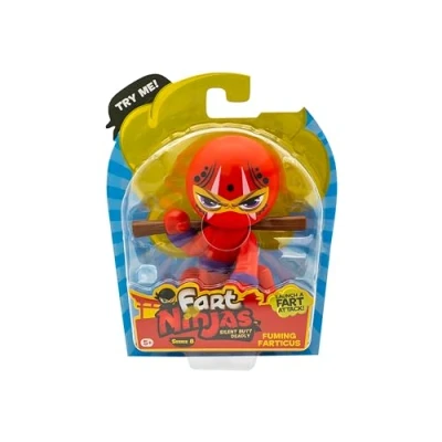 Imagen de Fart Ninjas 8 Figuras Coleccionables Fuming Farticus Serie 10 Sonidos de Pedos Realistas Activados por Movimiento Regalos y Juguetes para Niños 5+ Años