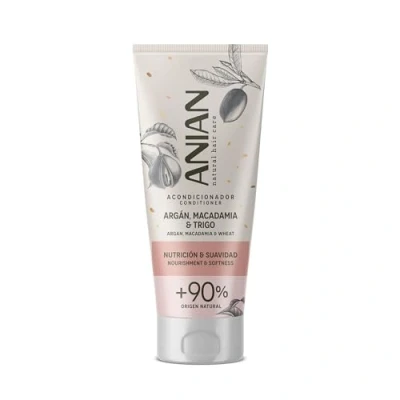 Imagen de ANIAN Acondicionador Argán, Macadamia y Trigo, 250 ml, para Pelo Seco Dañado, Nutrición Suavidad, Nutre en Profundidad Repara el Cabello, más Suave Sedoso, Facilita Peinado