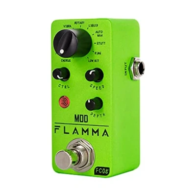 Imagen de FLAMMA FC05 Mini pedal de modulación con coro Flanger Trémolo Phaser Vibrato Rotary Liquid Autowah Stutter Ring LowBit