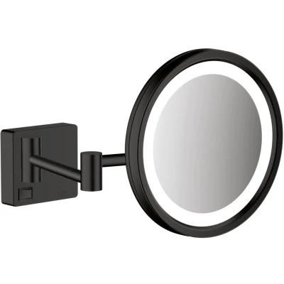 Imagen de Hansgrohe LED Espejo de Afeitar AddStoris, 41790; Color: Negro Mate