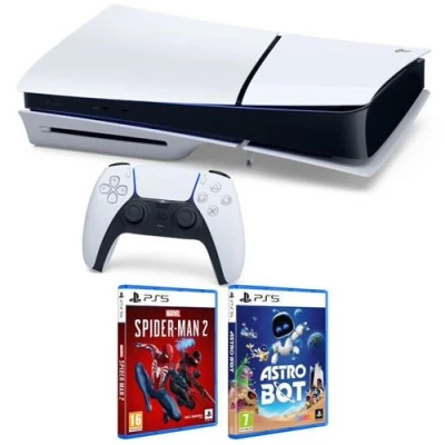 Imagen de Consola Sony PS5 Slim Standard, 1 TB SSD, mando + Juego Spider Man 2 Astro Bot