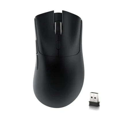 Imagen de MAMBASNAKE R1 Ratón inalámbrico Ligero para Juegos, 2,4 GHz/Bluetooth/conectividad por Cable, 5 Botones programables, 6 dpi Ajustables hasta 18000, Sensor óptico PixArt PAW3311 PC/portátil Negro