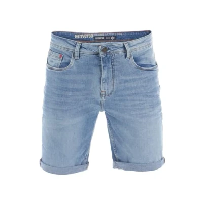 Imagen de riverso RIVUdo Pantalones cortos para hombre, elásticos, corte regular, bermudas, verano, color gris, azul, negro, 30, 31, 32, 33, 34, 36, 38, 40, 42, 44, 46, Azul Claro Denim (L139), 46
